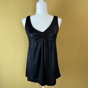 Fire Los Angeles Womans Tank Top Size L Black Glitter Thin